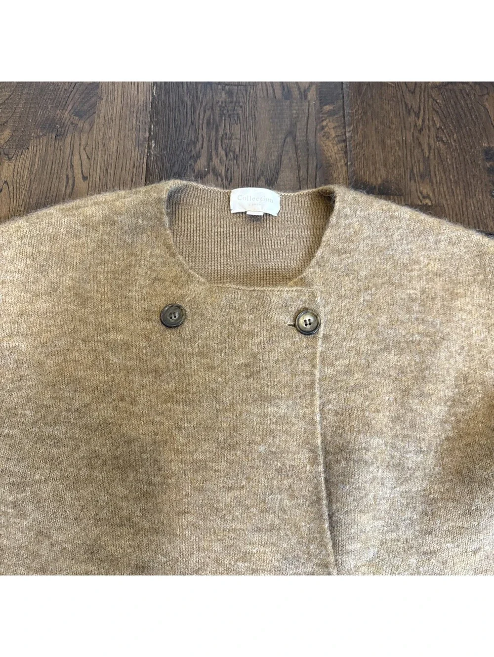 J crew Collection Beige Wool Alpaca Blend Double-Breasted Sweater Jacket Small